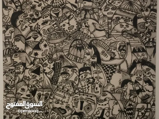 لوحة فنية مرسومة باليد للديكور