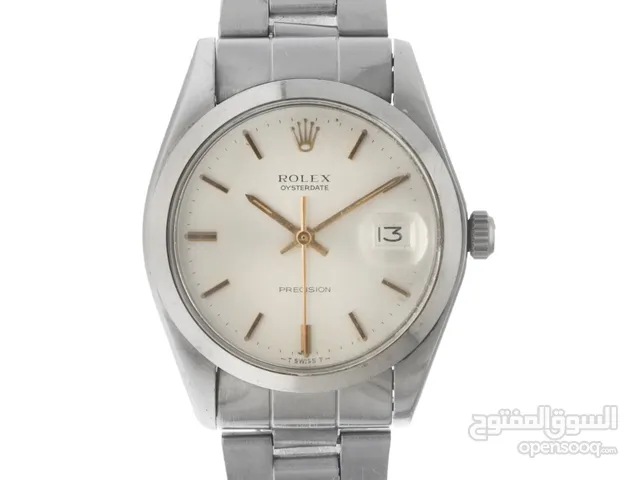Rolex Cream Stainless Steel Oysterdate Precision Men's Wristwatch 34mm