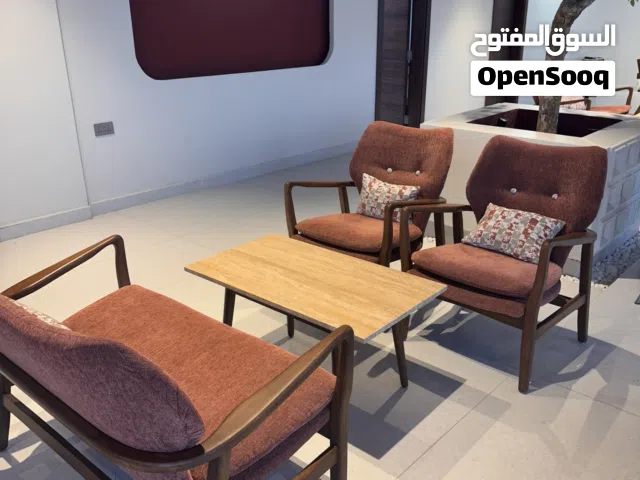 جلسة فاخرة للبيع  Luxury Seating Set – Ash Wood & Travertine