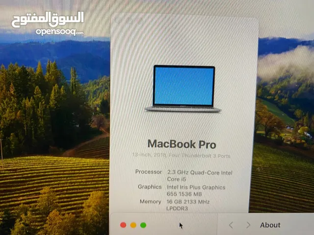 Apple 13 inch Macbook Pro Laptop 2018, 16GB RAM, 500 SSD