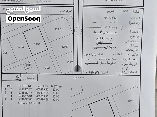 بيع أرض في موقع مميز منطقة أسرار بني عمر