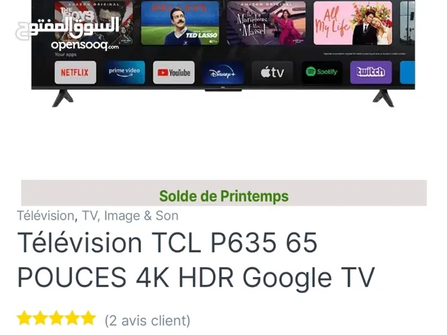 télévision TCL 65 pouces, p635 smart 4k HDR, À VENDRE.