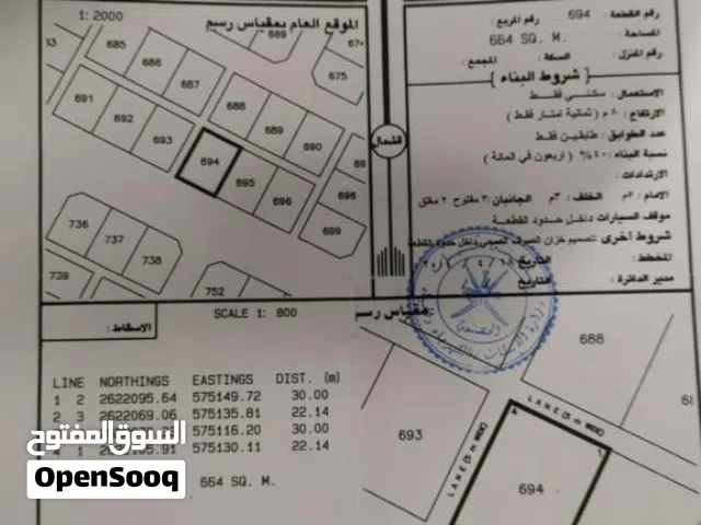 للبيع أرض سكنية مميزة في بركاء – السوادي