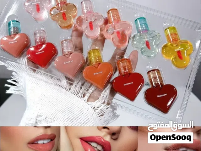ارواج سائل ثبات مكون من 6حوامير و6مرطب شفايف لون يجنن يتدرج الاحمر واللحمي والخوخي