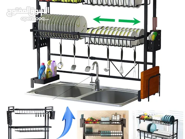 Egouttoir Vaisselle Cuisine à Longueur Extensible Deux Niveaux avec Grande capacité
