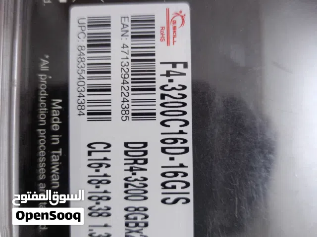 رامات 16 كيكا DDR4  3200hz خاص في انتل  قطعتين 8+8 متوفر