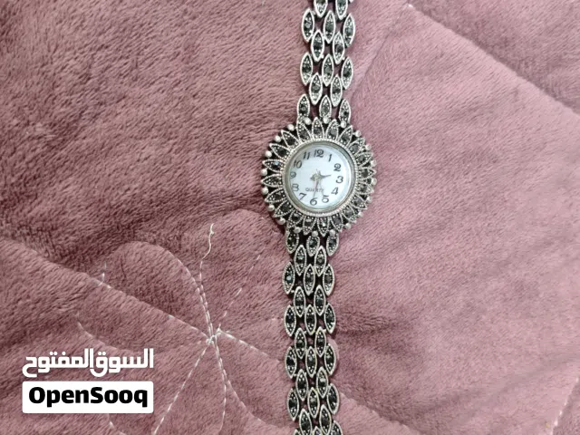 ساعة نسائية فضة مختوم 925