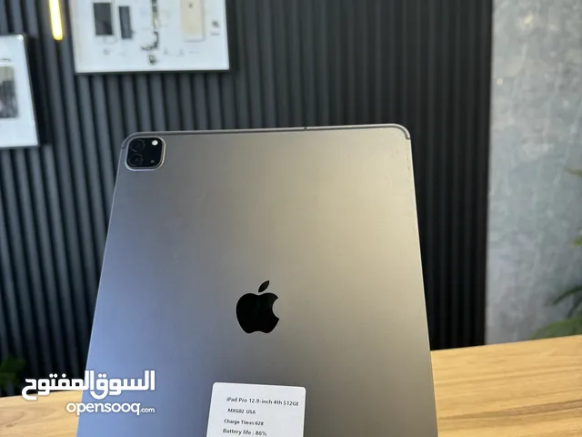iPad Pro 12.9 إنش الجيل الرابع 512GB Wi-Fi بطارية 86%