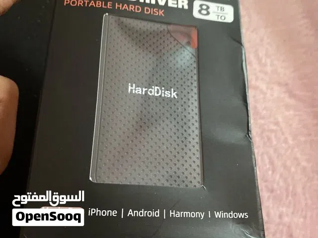 هارد ديسك خارجي محمول (Portable Hard Disk) سعة 8 تيرا - يدعم الآيفون والأندرويد والكمبيوتر.