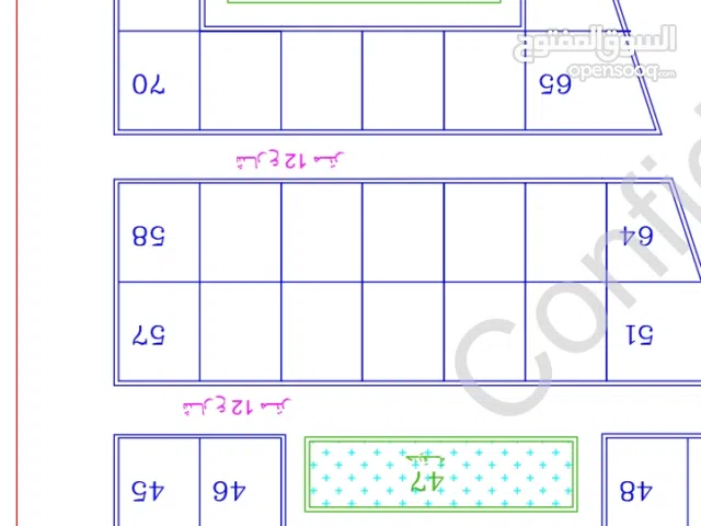 أرض بكافوري مربع 6 سنقل  مميزه تفتح جنوبا وشمال تقبل القسمه  للبيع