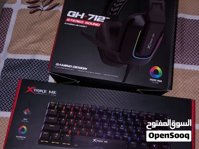 كيبورد 60% red switch في حالة ممتازه جدا لا يشكو من اي شي للبيع  سماعه محيطية جودتها ممتازه ومريحه