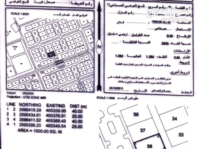 Industrial Land for Sale in Al Batinah Sohar