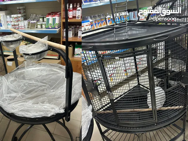 للبيع قفص وستاند للطيور مستعملين احجامهم كبيرة وممتازة - cage and stand for birds