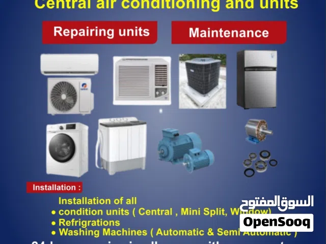 Central  Machine  Sprit Unit Window Ac Automatic Washing Machine And All Kind Of WOrk