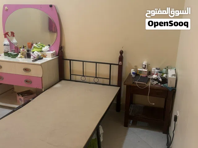 Bed with mattress, dressing table, side table