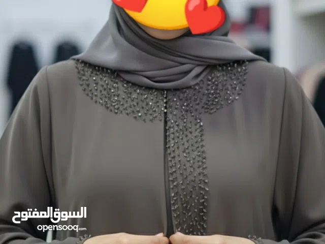 Elegant grey Embroidered Abaya – Modest Everyday & Occasion Wear