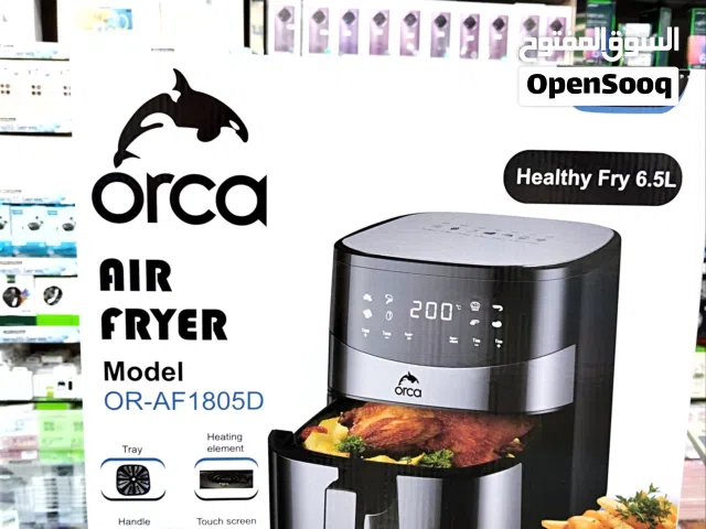 قلاية هوائية رقمية من ماركة أوركا (Orca) موديل OR-AF1805D. تتميز هذه القلاية بسعة كبيرة تبلغ 6.5 لتر