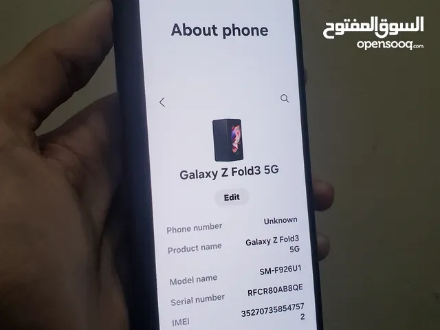 Samsung Galaxy Z Fold3 5G 512 GB in Sana'a