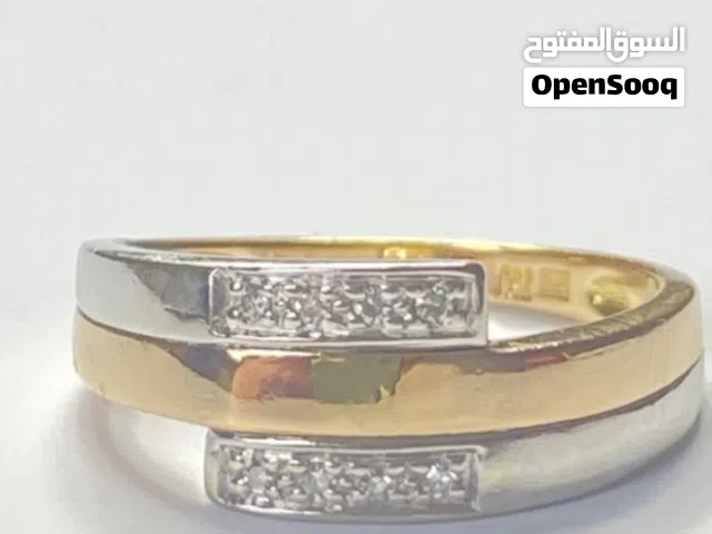 Yellow gold white gold 18kt ring withe diamond