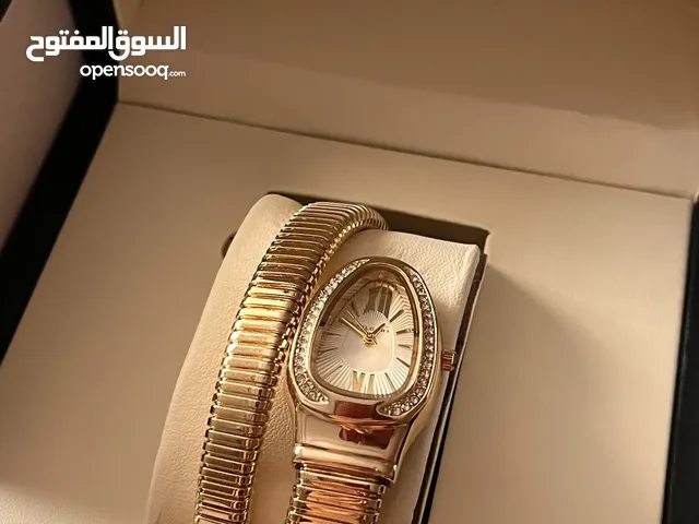 ساعه بلغاري ذهبيه بيضاء