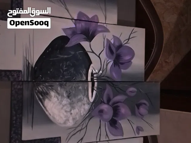 لوحة قماش ورود لون بنفسجي