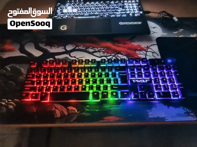 طقم t wolf ماوس و كيبورد جيمنعج RGB