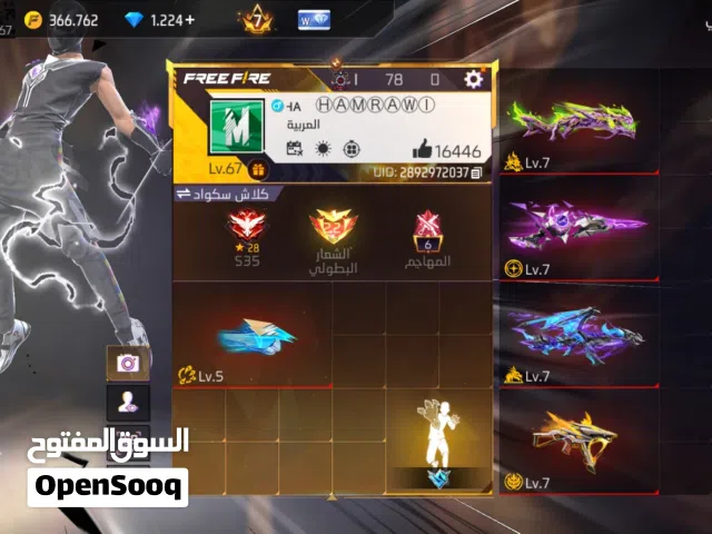 Free Fire Accounts and Characters for Sale in Al Dakhiliya