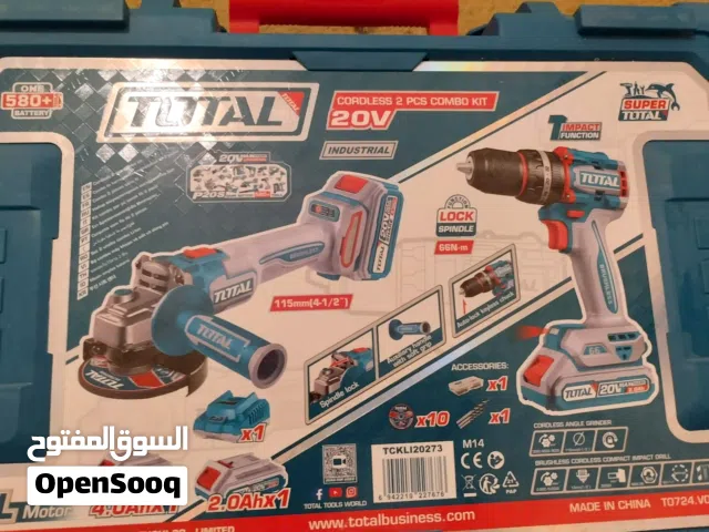 طقم TOTAL 20V دريل + جلخ Brushless شبه جديد