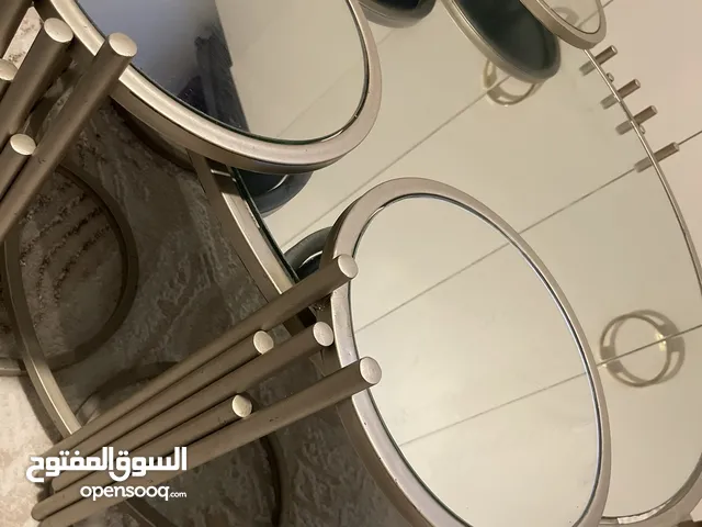 طقم طاولات زجاج - مرايا / 6 قطع - استخدام نظيف جدا