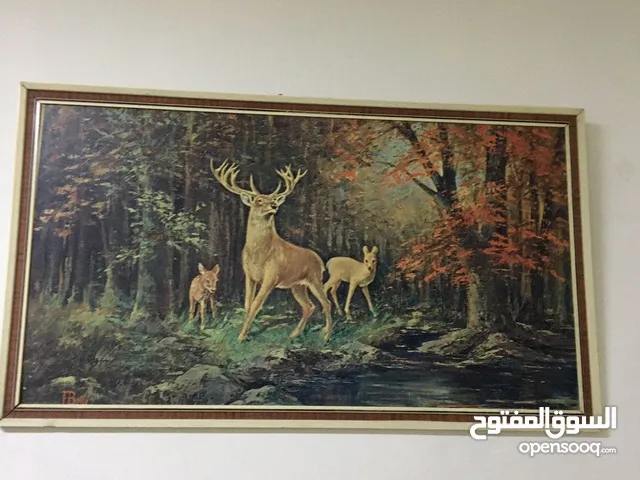 لوحة فنية رسم زيتي بحالة ممتازة