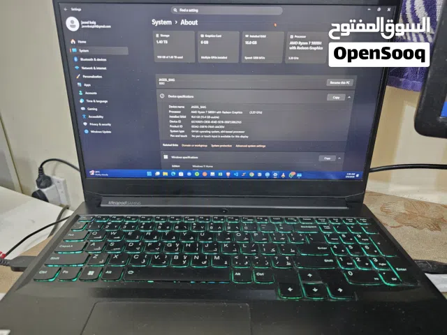 Lenovo IdeaPad Gaming 3  Ryzen 7 5800H  RTX 3060  16GB RAM  1.5TB SSD  290 OMR