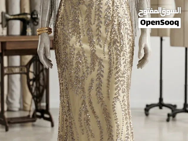 فستان سهرة تطرييز مشجر فصوص