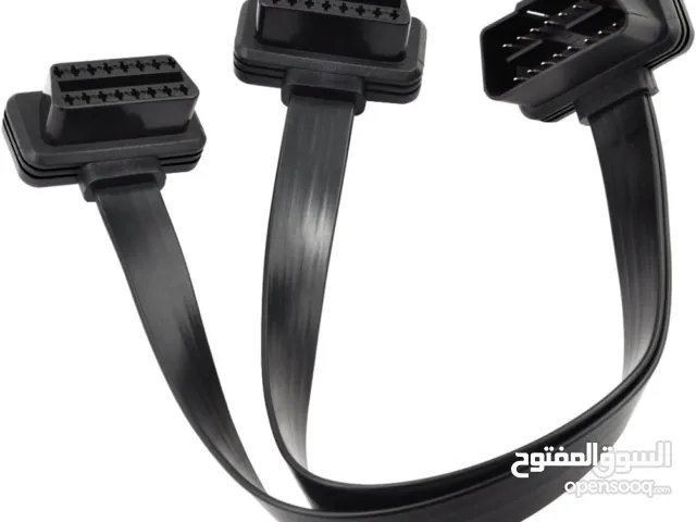 Ultra Low Profile Right/Left Angle 16 Pin OBD2 OBDII Splitter Extension Cable Male to Dual Female