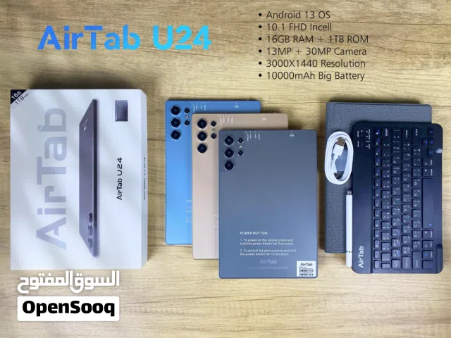 • AirTab U24 pro • Android 13 OS • 10.1 FHD Incell • 16GB RAM + 1TB ROM • 13MP + 30MP Camera •