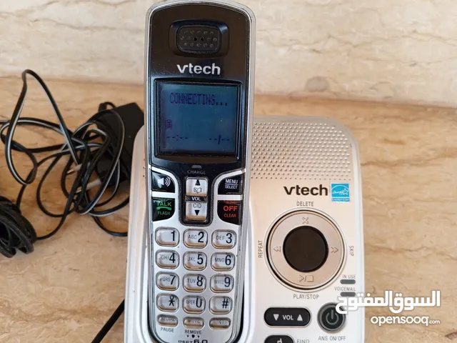هاتف لاسلكي يعمل عل الشحن يشتغل عل خط الفايبر مع محول وسلك تلفون