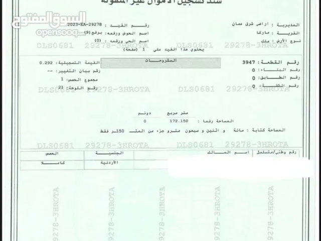 Mixed Use Land for Sale in Amman Marka Al Janoubiya