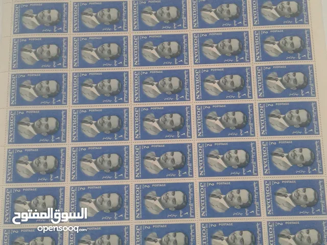 اربع صفحات طوابع أردنية قديمة غير مستعملة اصدار عام 1966
