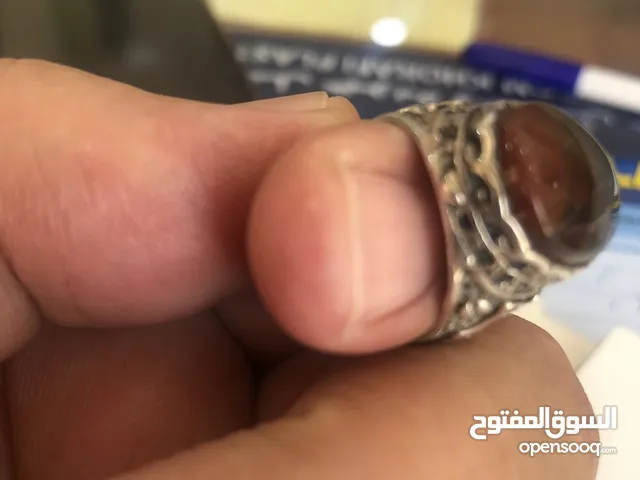 خاتم فضه تركى للبيع اوالبدل حجر القمر