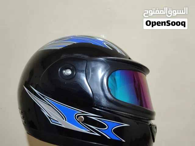 خوذة دراجة نارية وجه كامل مع زجاج عادي وعاكس
