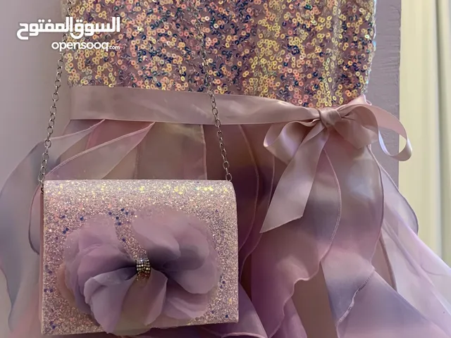 فستان بناتي راقي للمناسبات مع شنطة طقم