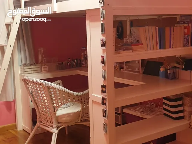 Kids Loft Bed with Large Study Desk
