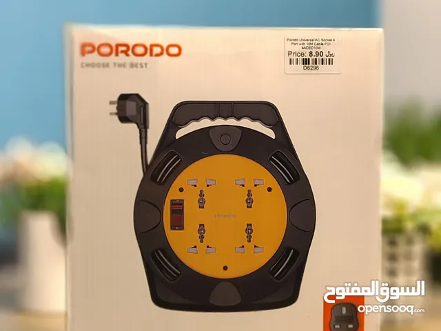 Porodo 4AC Extension Cable Reel with UK Plug (10m Wire)