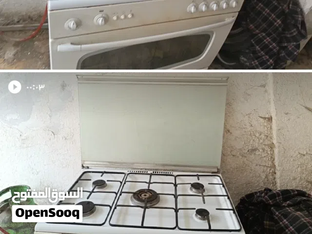 فرن مطبخ 5 عيون شواية تحت وفوق اللون ابيض