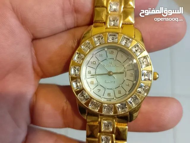 ساعه نسائيه ماركه ماركو فالنتينو السويسريه بحاله الجديده مطليه دهب