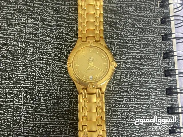 swistar ساعة ذهبية سويستار سويس كوارتز رجالية قفل قياس واحد، عقارب عادية ساعة معدنية صينية،ابو نصير