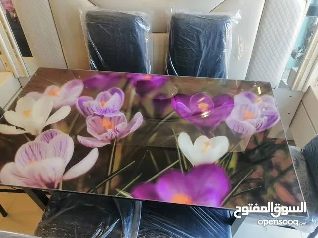 الان في معرض ترهاقا للاثاث صفر وارد الصين التربيزة سطح زجاج والكراسي حديد