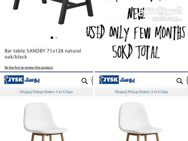 Bar Table Jysk + 2 bar Chairs