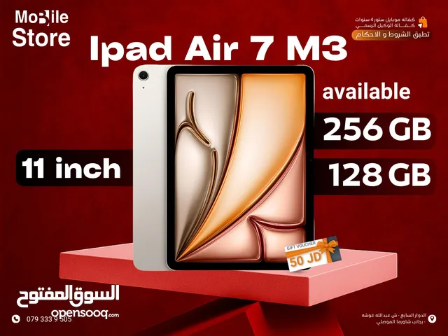 IPAD AIR 7 ( M3 ) AVAILABLE 256GB AND 128GB NEW / ايباد اير 7 متوفر ذاكره 128 جيجا وذاكره 256 جيجا