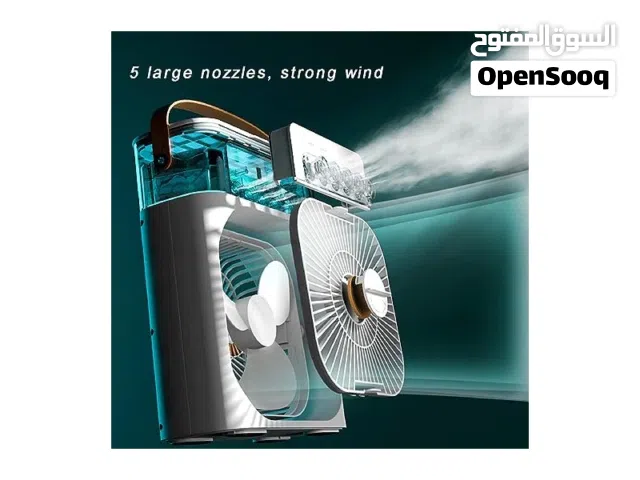مكيف متنقل 4 في 1 ارتفاع 30سم  نظام رذاذ متلج نظام مروحه 3 درجات  نظام تعطير  نظام إضاءة 7