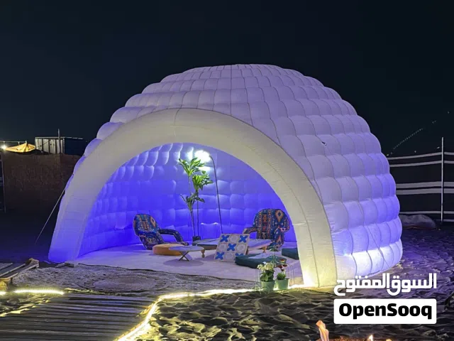 قبة بيضا + كراسي خشب